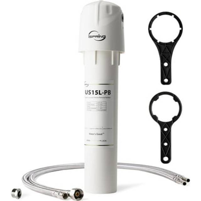 iSpring US15L-PB Water Filter System with MetSorb Media  Reduces Lead  Arsenic  Chlorine  Bad Taste & Odor  Heavy Metals  Under Counter Water Filter D