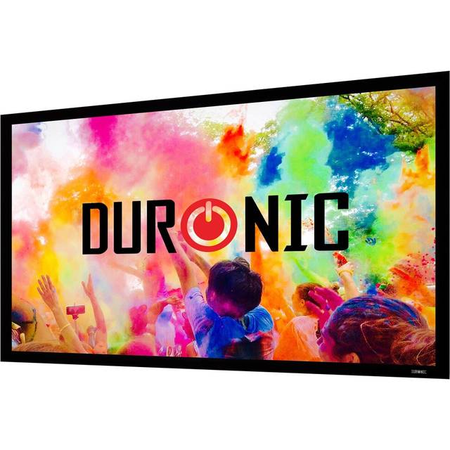 "Duronic FFPS100/169 100"" Freestanding Projector Screen, 100 Inch Wall Mountable HD Screen, 16:9 Ratio, White +1 Gain Factor (221x124cm/87x49in)"