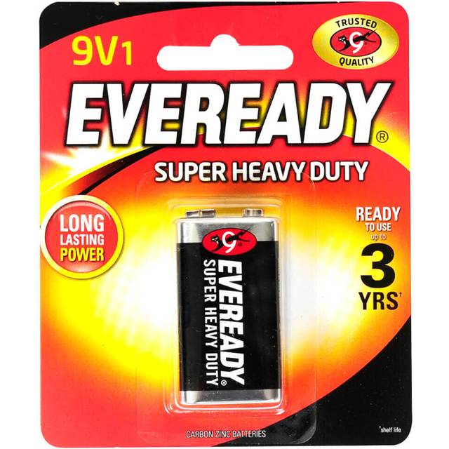 Eveready 1222 bpi 9 volts super heavy duty square black battery single pack