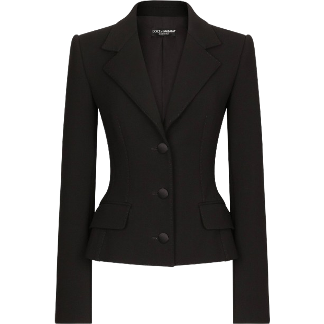 Dolce & Gabbana, Jacka, Dam, L, Klassisk Ullblandning Blazer - black (L)