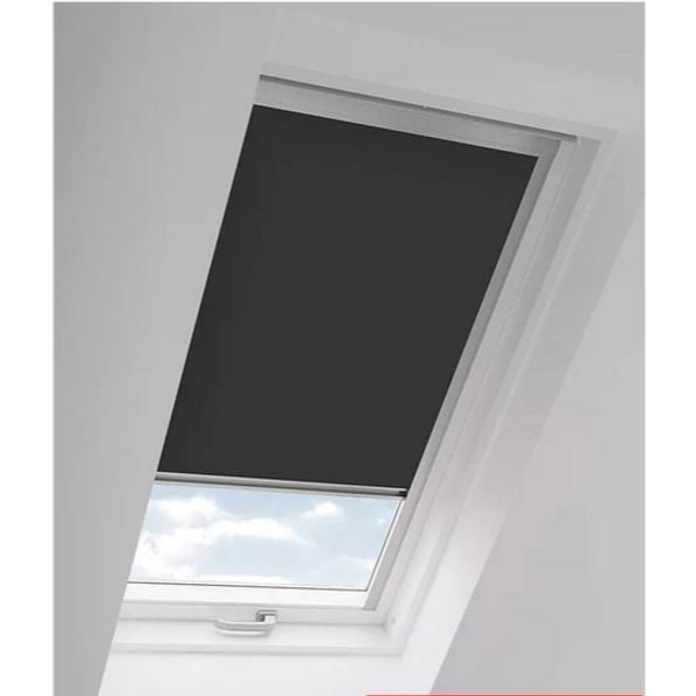 Raven Black Thermal Blackout Skylight Roller Blinds (Velux Roof Windows G Codes) - Raven / 55cm / 70cm