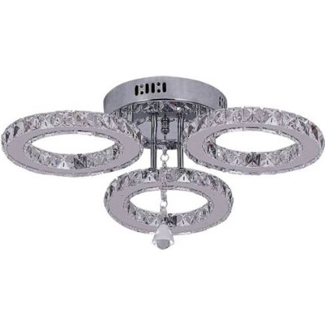 Crystal Chandelier, Led Ceiling Light Flush Mount Modern Stainless Steel Pendant Lights Fixtures