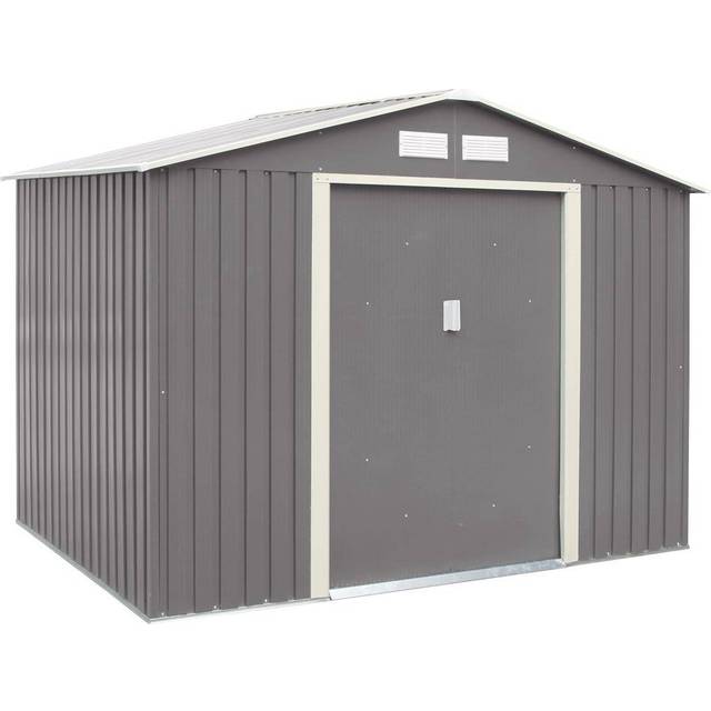 Rowlinson Garden Products 8x6 Rowlinson Trentvale Apex Metal Shed in Light Grey - 8x6 Rowlinson Trentvale Apex Metal Shed in Light Grey