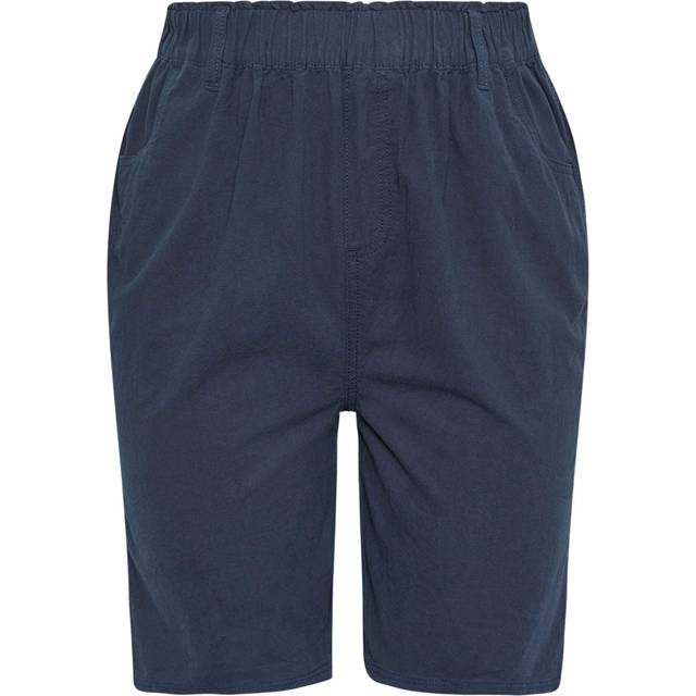 Yours Curve Navy Blue Cool Cotton Shorts, Women's Curve & Plus Size, Yours - 22-24
