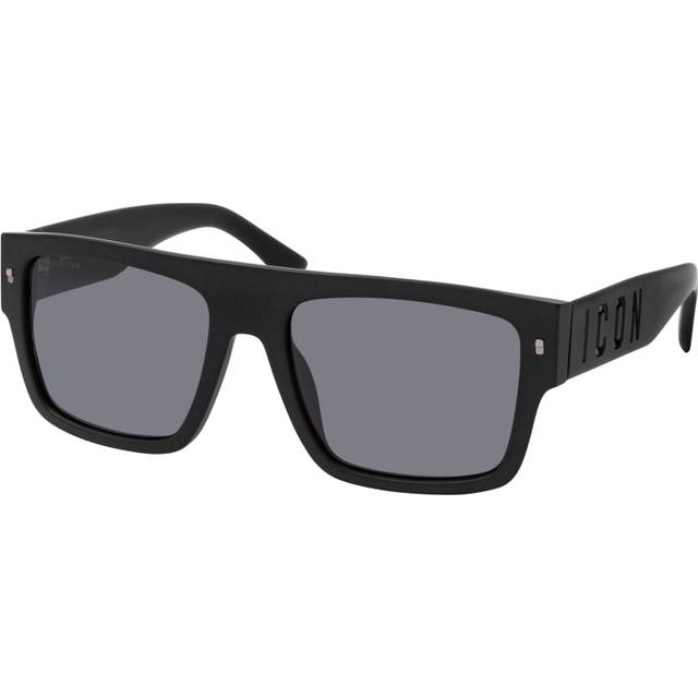 Dsquared2 Man ICON 0003/S 003/T4 Solglasögon Acetat Svart Grå Fyrkantig Spegel