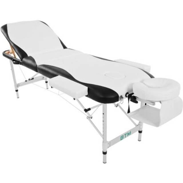Portable 3 fold massage table beauty bed massage therapy couch facial spa white