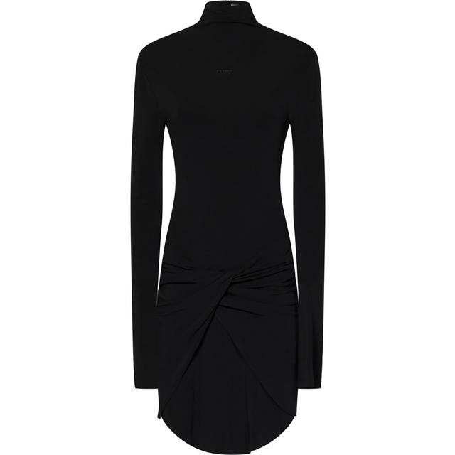 Off-White Vi Crepe Twist Mini Dress Black - Black / M