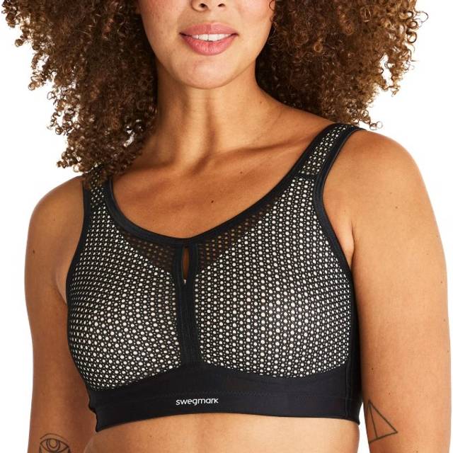 Swegmark Net Impact Force Sport Bra Moulded Cups Black/beige, 90C