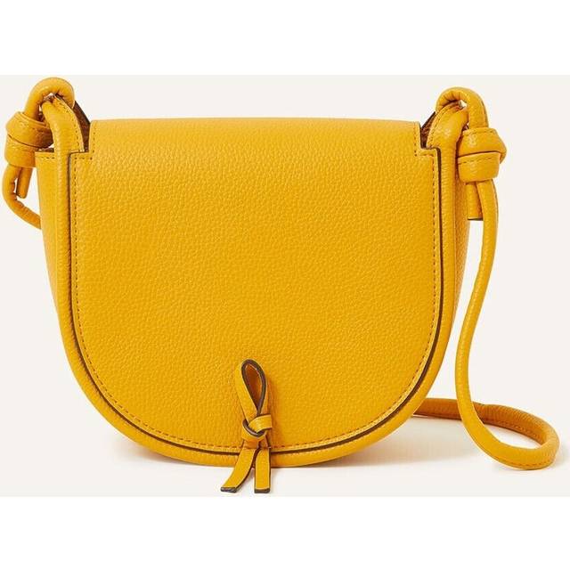 Monsoon accessorize london knot detail saddle crossbody bag mustard yellow