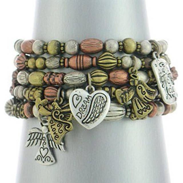 Les Trésors De Lily [F3371] - Tricolor 'Cunegonde' Designer Bracelet silver
