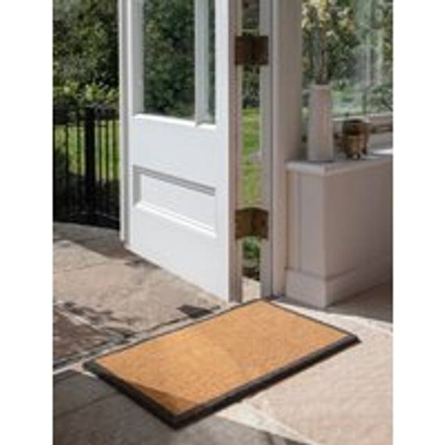 Doormat with Charcoal Border - Large / Natural