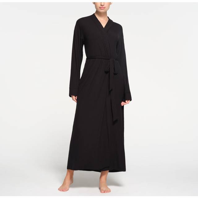 SKIMS Long Robe | Black | Medium | Soft Lounge - Onyx