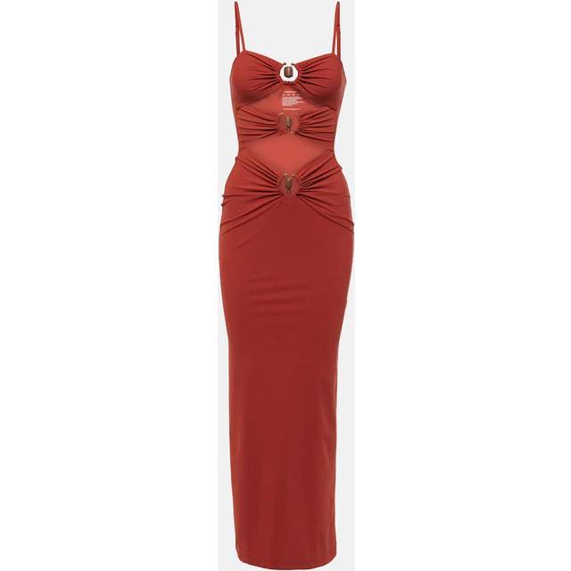 Christopher Esber Crystal Orbit gathered cutout maxi dress