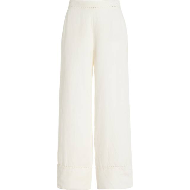 Simkhai Colley Cropped Straight Leg Linen-Blend Pant