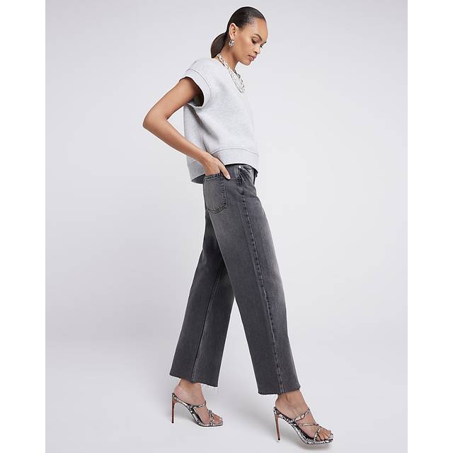 River Island Womens Black Faded Relaxed Straight Jeans - 12L