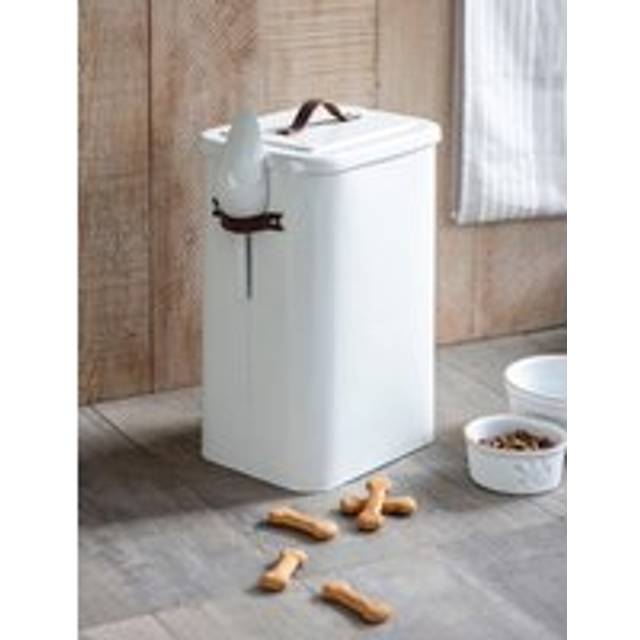 Stowell Pet Bin with Leather Handle Large Chalk - Neutral