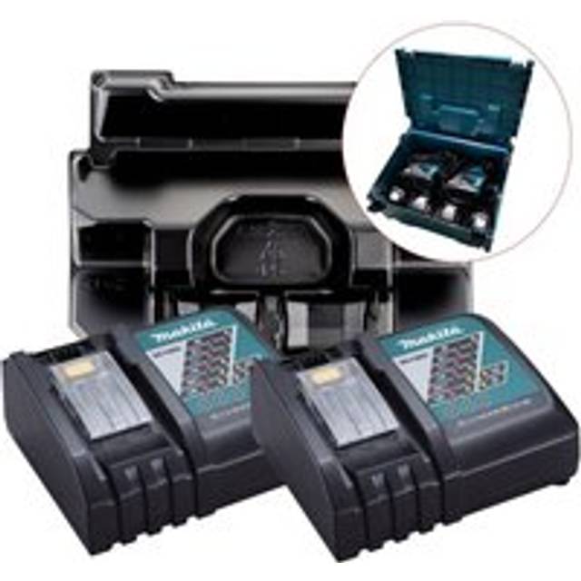 2X Makita DC18RC 18v 22min Intelligent FAST Lithium Battery Charger + Inlay