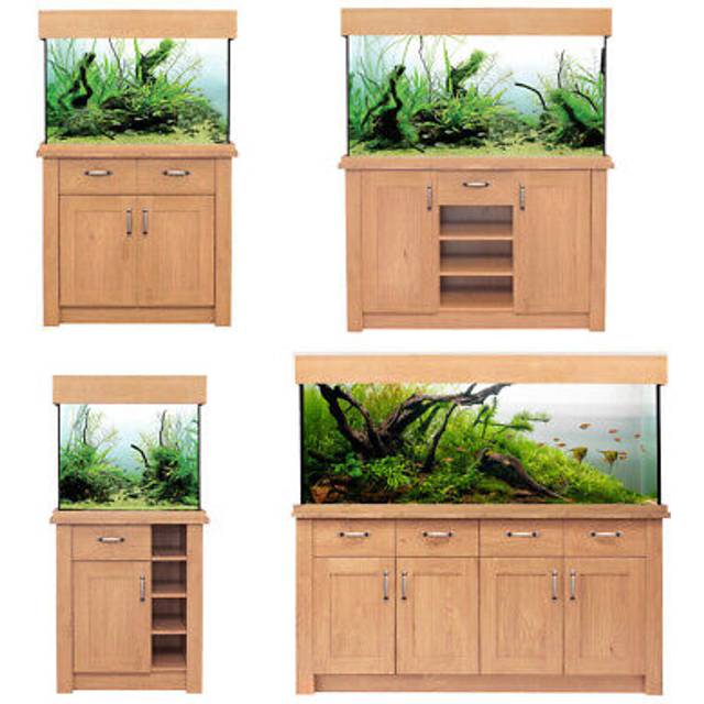 Aqua One Oak Style Aquarium Fish Tank with Cabinet 63cm 110L
