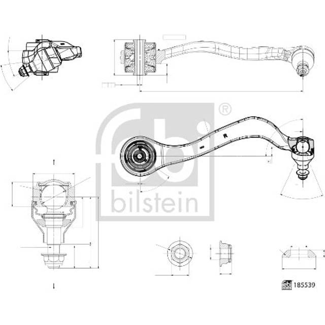 Control arm, wheel suspension 185539 FEBI 185539