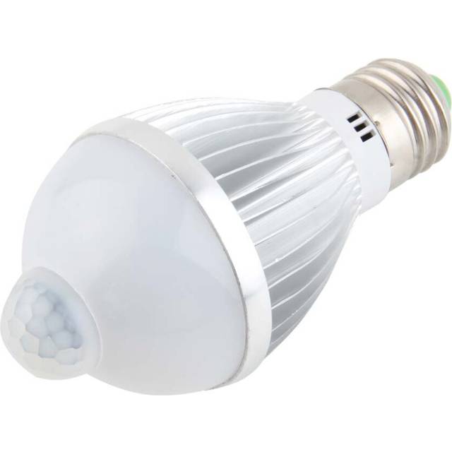 5W E27 Auto PIR Infrared Motion Sensor Detection White LED Bulb Light Lamp