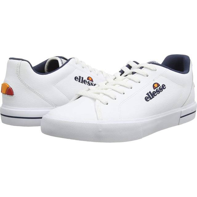 Taggia Leather Trainers - White/White/Dark Blue - 9 UK