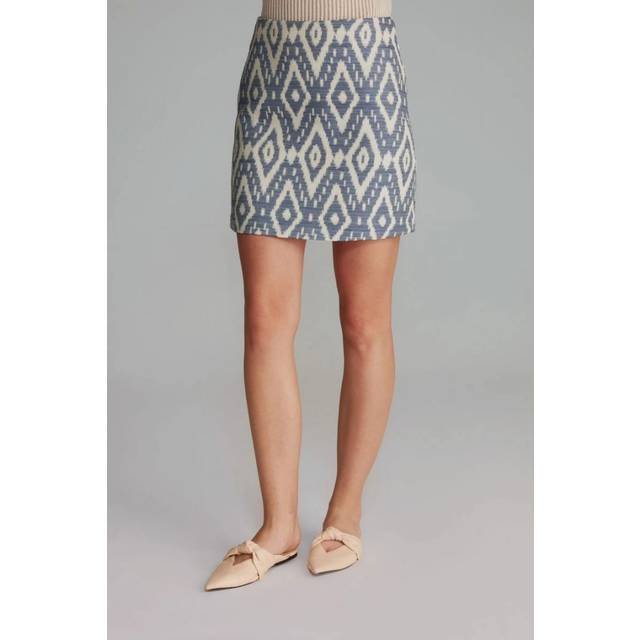 Gusto Womens Ethnic Patterned Mini Skirt - Blue - Size Small