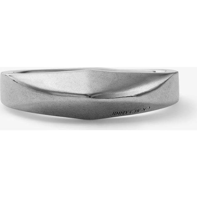 Diamond Signet Ring - Antique Silver - L