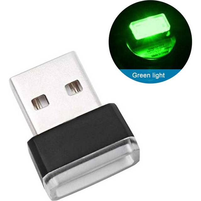 (green) Mini USB Light LED Modeling Car Ambient Light Neon Interior Light Car