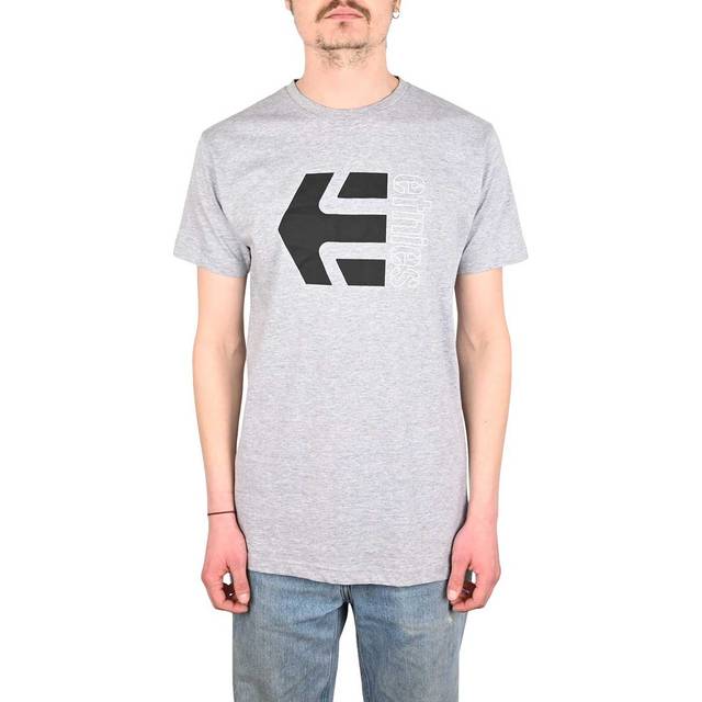 Etnies Corp Combo S/S T-Shirt - Grey/Black/White -  L