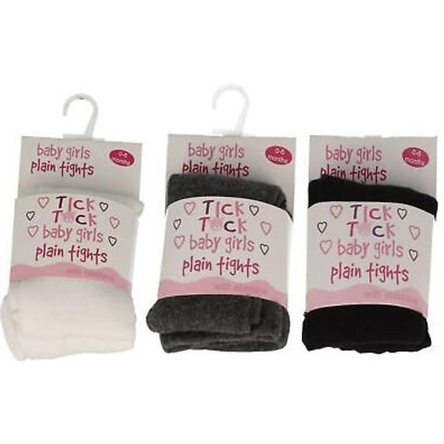 Baby Girls Tick Tock Plain Tights