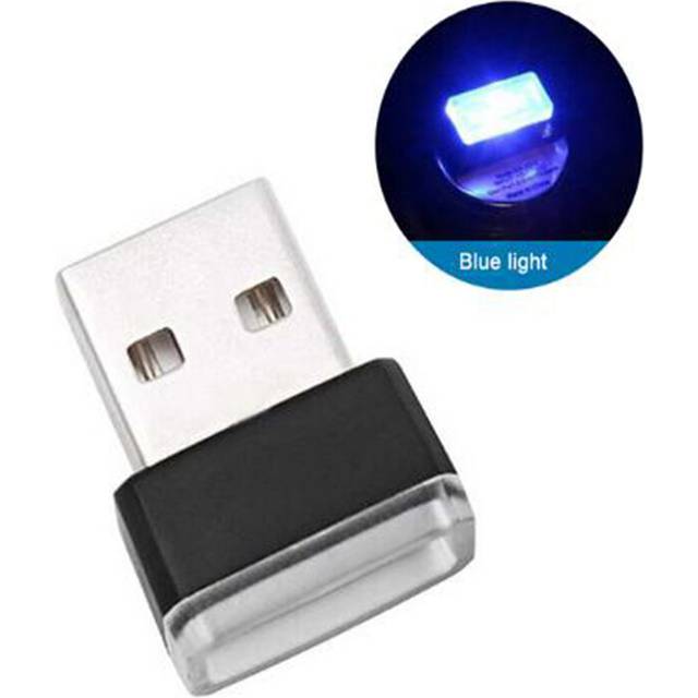 (Blue) Mini USB Light LED Modeling Car Ambient Light Neon Interior Light Car
