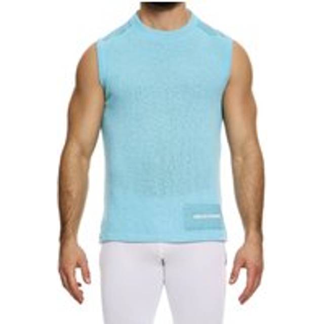 Modus Vivendi Plain Knit Sleeveless Tank - Light Blue