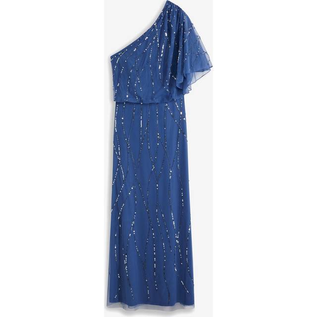bonprix One Shoulder Party Maxi Dress - Indigo