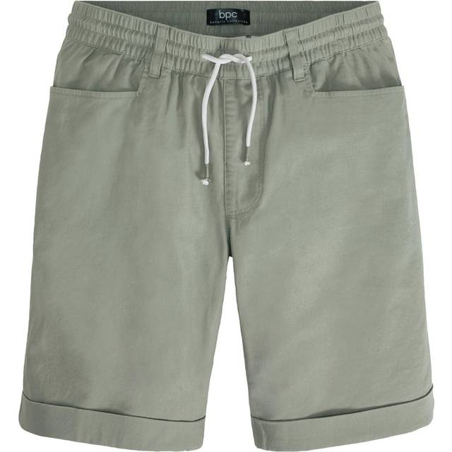 bonprix Linen Blend Pull On Shorts - Seagrass