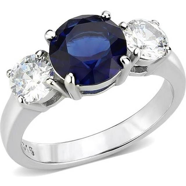 High Polished No Plating Stainless Steel Ring with Synthetic, Montana - Size 6
