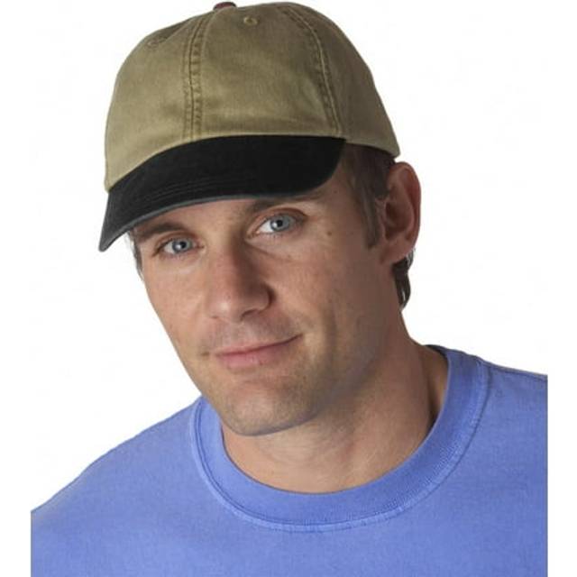 Whispering Pines Sportwear LP102 Optimum-Khaki With Contrast Bill 6 Panel Low Profile Cap- Khaki- Black