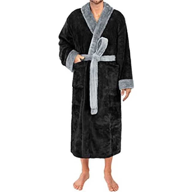 PAVILIA Mens Soft Robe  Plush Fluffy Fleece Bathrobe for Men  Long She