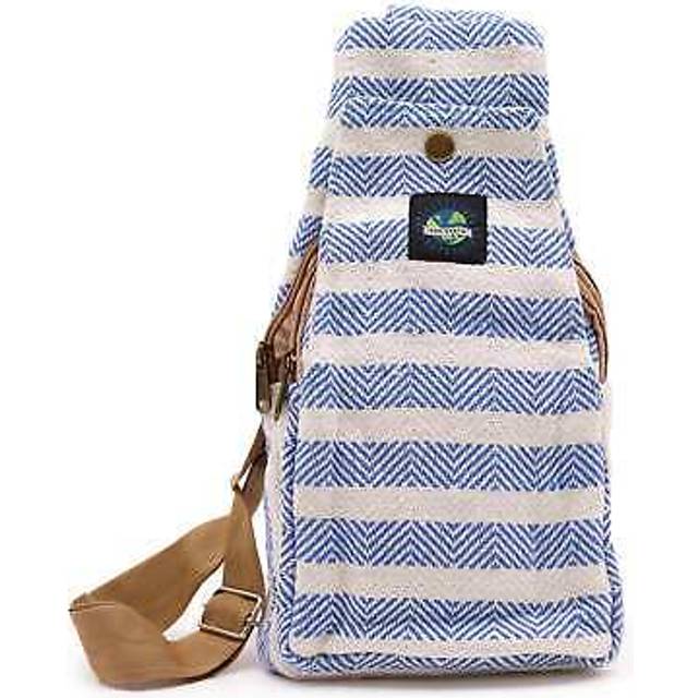 Body Cross Bag Natural Cotton - Blue & White