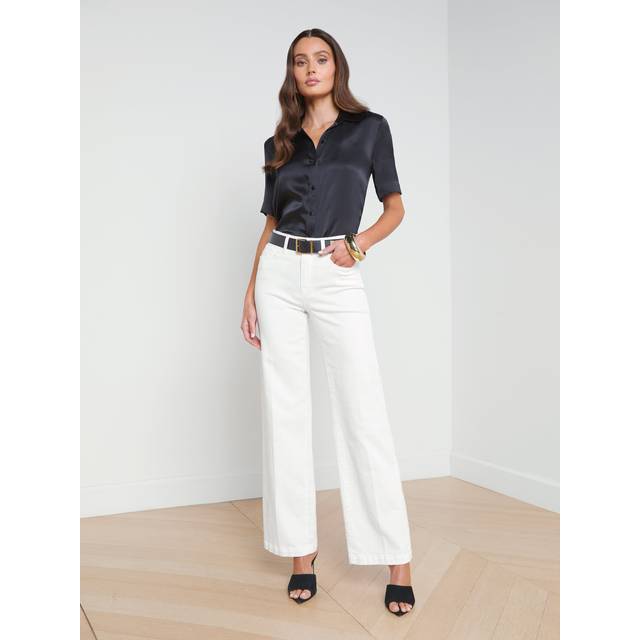 Scottie High-Rise Wide-Leg Jeans - BLANC - 32