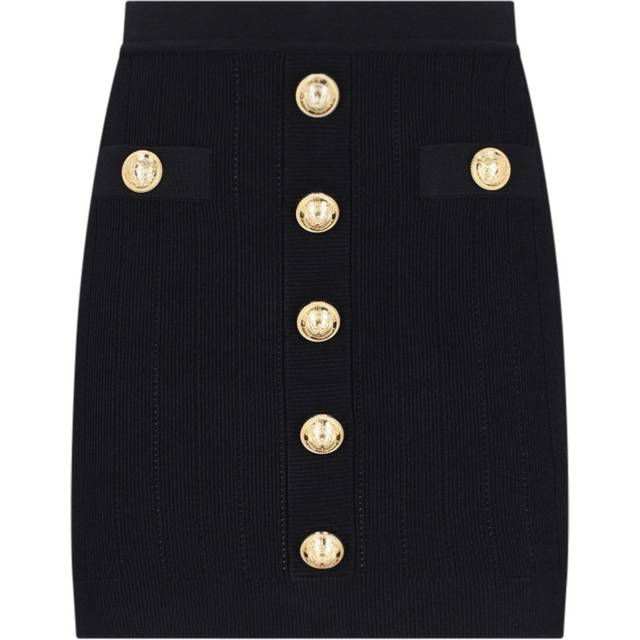 Balmain High-rise knit miniskirt