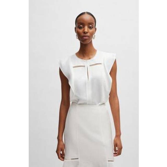 Hugo Boss Bileina Linen-Blend Blouse