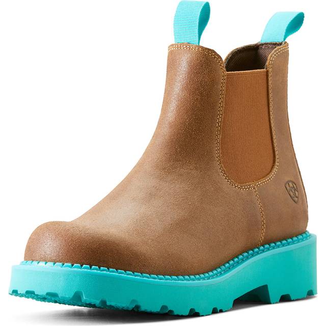 Women's Fatbaby Chelsea Western Boots in Wicker Turquoise, B Medium Width, Size 3, by Ariat