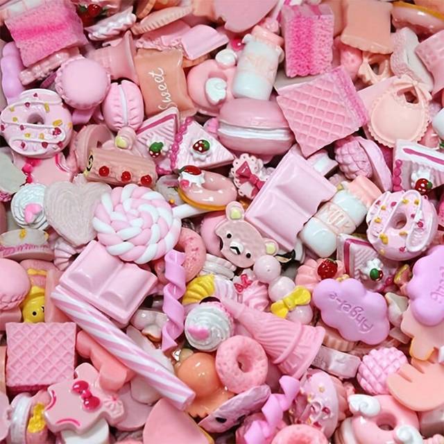 SHEIN 30pcs Slime Charms Easter DIY Craft Making Resin Jewery Making Kit, Resin Flatback Slime Beads Making Supplies For DIY Scrapbooking Crafts Nail Charms