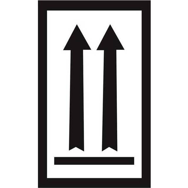 3 x 5 in. - Two Black Arrows Over Black Bar Arrow Labels - Roll of 500