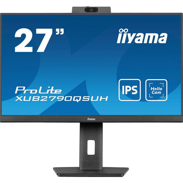 IIYAMA XUB2790QSUH-B1 27inch IPS QHD LED 250cd/m2 0.4ms DP HDMI USB-C USB-Hub 3xOut v3.2 Hello Webcam & Microphone Speakers Height A