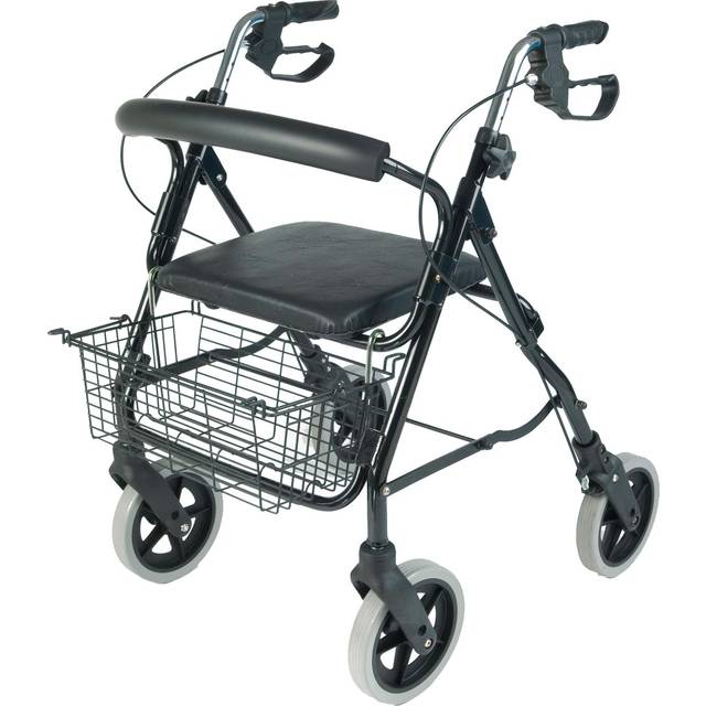 Nrs Healthcare Mobilitycare Aluminium Four Wheeled Rollator, Black