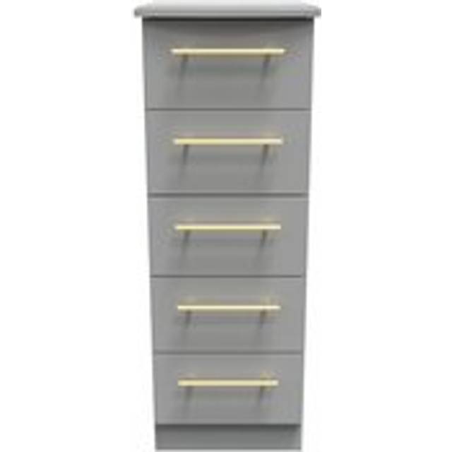Helmsley 5 Drawer Tallboy (Ready Assembled) - Dark Grey - One Size