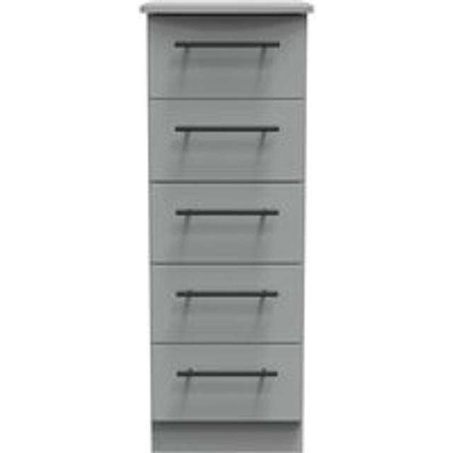 Howard 5 Drawer Tallboy (Ready Assembled) - Dark Grey - One Size