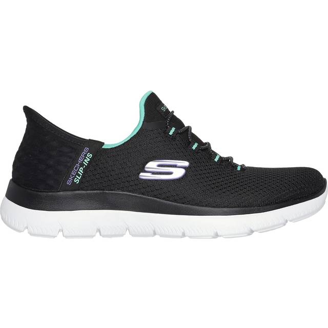 Skechers Women's Slip Ins Summits Diamond Dreams Black Blue Trainers - UK 4.5