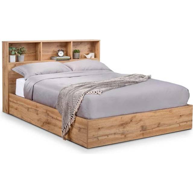 Julian Bowen Bali Double Light Oak Storage Ottoman Bed - Wood